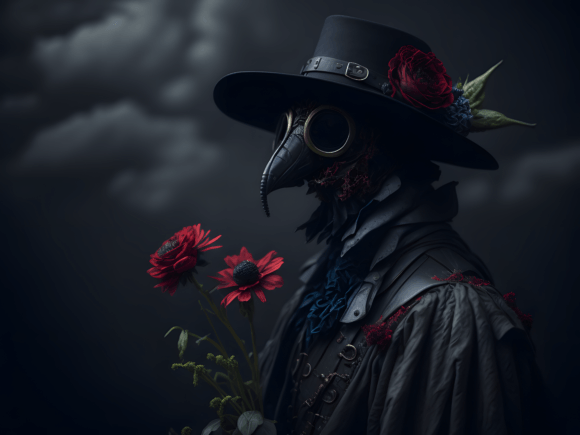 Download Plague Doctor Floral Gothic Illustration - Gothic illustration Collection