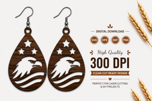 Download 4th of July Earrings Laser Cut File - Laser cut file Collection