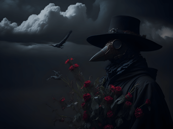 Download Plague Doctor Floral Gothic Illustration - Gothic illustration Collection